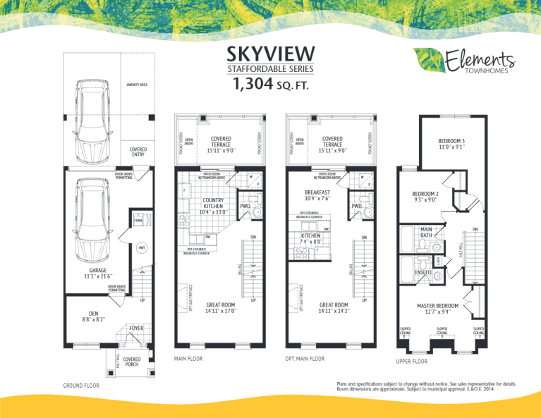 Elements Townhomes 3 bed, 2 baths