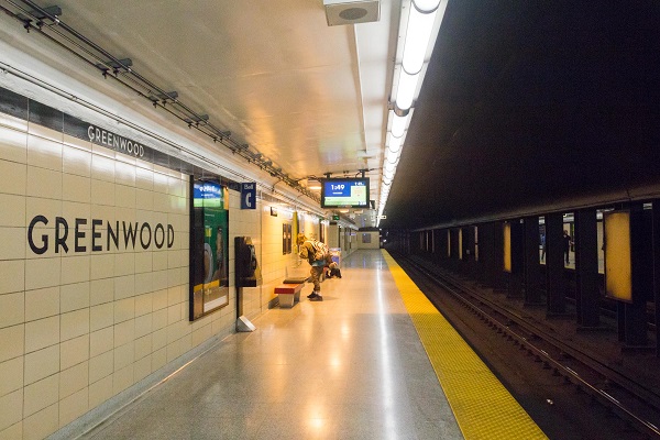 Platform condos-Greenwood Subway Station